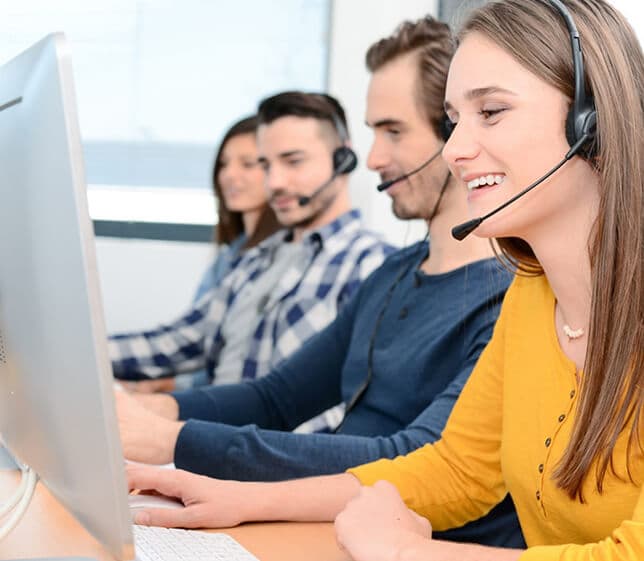 Customer support team at work